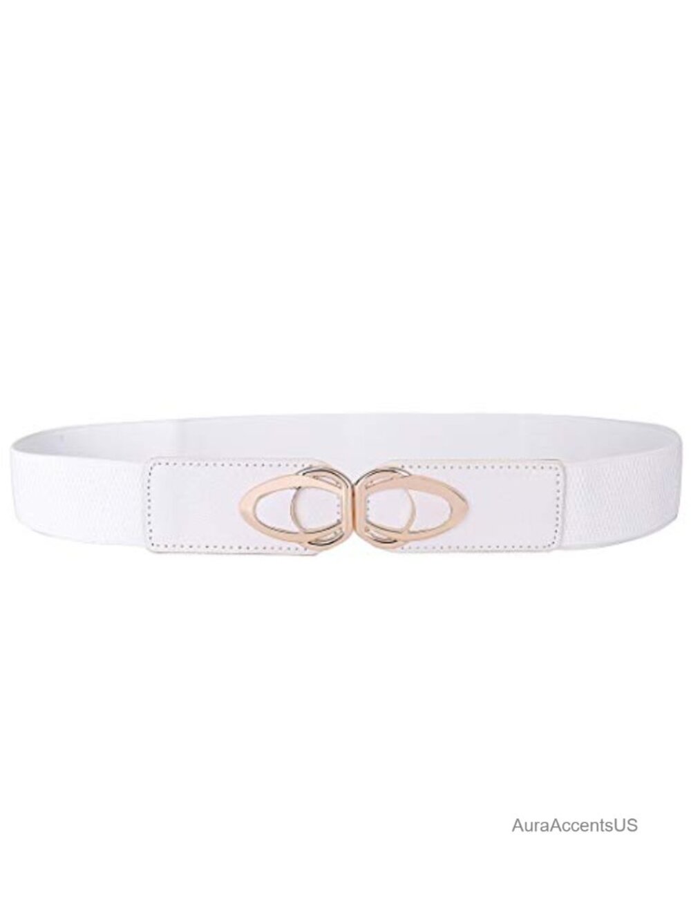 Women's Elastic Stretch Cinch Belt with PU Leather Buckle